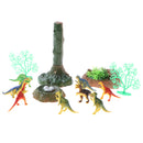 Jurassic Dinosaur Figures Toy Play Set, 12 Pieces Plastic Assorted Dinosaur Toys with Tree, Pond and Nest Model, Kids Pretend Toy