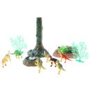 Jurassic Dinosaur Figures Toy Play Set, 12 Pieces Plastic Assorted Dinosaur Toys with Tree, Pond and Nest Model, Kids Pretend Toy