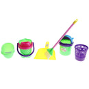 6 Pieces Pretend Play Toy, Cleaning Play Set Housekeeping Set, Mop, Bucket, Bathtub, Dustpan and Broom For Kids