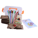 Set of Children Wooden Painting Shapes Stencil Templates & Coloring Painting Pencil Tool Kit Kids Baby Drawing Educational Toy