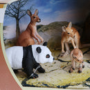 Realistic 3D Scene Box of Animal Families Model Kids Science & Nature Toy Playset - Kangaroos Panda Family