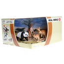 Realistic 3D Scene Box of Animal Families Model Kids Science & Nature Toy Playset - Kangaroos Panda Family