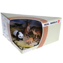 Realistic 3D Scene Box of Animal Families Model Kids Science & Nature Toy Playset - Kangaroos Panda Family