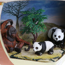 Realistic 3D Scene Box of Animal Families Model Kids Science & Nature Toy Playset - Panda Family Set