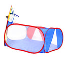 Kids Toddler Red Blue Ball Pit Playpen Play Tent With Mini Basketball Hoop