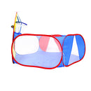 Kids Toddler Red Blue Ball Pit Playpen Play Tent With Mini Basketball Hoop