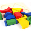 Kids Baby Wooden Geometry Building Blocks Board Puzzle Early Cognition Color Shapes Learning Educational Stacking Matching Toy