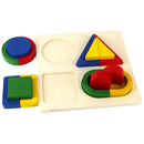 Kids Baby Wooden Geometry Building Blocks Board Puzzle Early Cognition Color Shapes Learning Educational Stacking Matching Toy