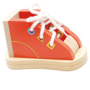 Children Learning Toys Wooden Shoe - Lacing Threading Tying Shoe Lace Toddler Kids Teaching Aids Tie Shoelaces Toys Puzzle Game