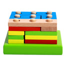 Kids Baby Wooden Geometry Shapes Puzzle Building Blocks Early Cognition Color Shapes Learning Educational Stacking Intelligence Toy
