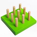 Kids Baby Wooden Geometry Shapes Puzzle Building Blocks Early Cognition Color Shapes Learning Educational Stacking Intelligence Toy