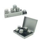 10 Pcs Aluminum Alloy Six Sided Square Dice with Storage Box Board Gice Game Replacement Accessories