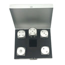 10 Pcs Aluminum Alloy Six Sided Square Dice with Storage Box Board Gice Game Replacement Accessories