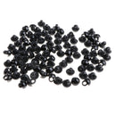 100 Pieces 9mm Solid Black Round Mushroom Domed Sewing Buttons for Doll Eyes Nose Making