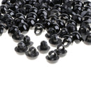 100 Pieces 9mm Solid Black Round Mushroom Domed Sewing Buttons for Doll Eyes Nose Making