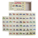 28pcs Wooden Vehicle Domino Blocks Toy Gift Building Puzzle Jigsaw Matching Stacking Games Toy