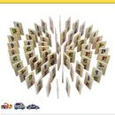 28pcs Wooden Vehicle Domino Blocks Toy Gift Building Puzzle Jigsaw Matching Stacking Games Toy