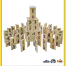 28pcs Wooden Vehicle Domino Blocks Toy Gift Building Puzzle Jigsaw Matching Stacking Games Toy