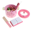 Colorful Wooden Hot Pot Pretend, Kitchen Vegetables Set for Toddlers, Kids Educational Toy