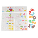 Pack of 10 Multi-Color Wooden Number Toy Set with Animal Patterns Card, For Baby Toddlers Kids Early Education
