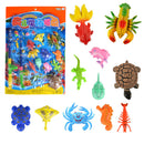 13Pieces Fishing Toy Set, Magnetic Fishing Bath Toy, Pretend Play Toy for Kids Toddlers