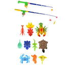 13Pieces Fishing Toy Set, Magnetic Fishing Bath Toy, Pretend Play Toy for Kids Toddlers