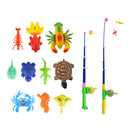 13Pieces Fishing Toy Set, Magnetic Fishing Bath Toy, Pretend Play Toy for Kids Toddlers