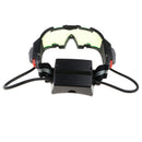 Head-mounted LED Light Goggles Lens Sports Glasses Eyes Protection Spectacles Eyewear Adjustable Strap Riding Skidding Cycling Lab Impact-resistant
