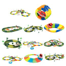 Hot DIY Assembly Flexible Track Racing Car Model Kits Playset with Light Kids Educational Toy Xmas Gift -192 Pieces
