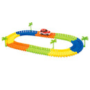 Hot DIY Assembly Flexible Track Racing Car Model Kits Playset with Light Kids Educational Toy Xmas Gift - 96 Pieces