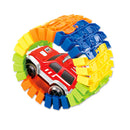 Hot DIY Assembly Flexible Track Racing Car Model Kits Playset with Light Kids Educational Toy Xmas Gift - 96 Pieces