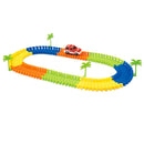Hot DIY Assembly Flexible Track Racing Car Model Kits Playset with Light Kids Educational Toy Xmas Gift - 96 Pieces