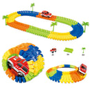 Hot DIY Assembly Flexible Track Racing Car Model Kits Playset with Light Kids Educational Toy Xmas Gift - 96 Pieces