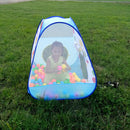 3-in-1 Kids Blue Playhouse with Pop Up Tent, Tunnel, and Basketball Pit for Indoor Outdoor Play