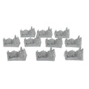10pcs Realistically Plastic Rockery WWII Army Base Set Sand Scene Mdel Kits Toy Soldier Army Men Accessories-