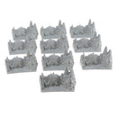 10pcs Realistically Plastic Rockery WWII Army Base Set Sand Scene Mdel Kits Toy Soldier Army Men Accessories-