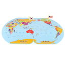 Wooden World Map with 36 Flags Toy Set, Puzzle Matching Game, Kids Geography Educational Toy