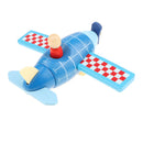 DIY Wooden Toy Assembled Magnetic Vintage Plane Model for Kids Toddlers Educational Toy Gift