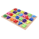 Wooden Uppercase Letter Learning Puzzle Alphabet Blocks Board Kids Spelling Toy with 26 Alphabet Reading Sorting Matching Developmental Toy