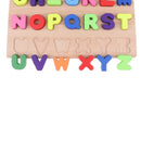 Wooden Uppercase Letter Learning Puzzle Alphabet Blocks Board Kids Spelling Toy with 26 Alphabet Reading Sorting Matching Developmental Toy