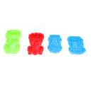 6 Pieces Of Plastic Colorful Vehicle Molds Kids Summer Beach Sandcastle Toy Set, Vehicle, Truck, Racing Car and Train