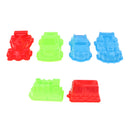 6 Pieces Of Plastic Colorful Vehicle Molds Kids Summer Beach Sandcastle Toy Set, Vehicle, Truck, Racing Car and Train