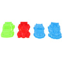 6 Pieces Of Plastic Colorful Vehicle Molds Kids Summer Beach Sandcastle Toy Set, Vehicle, Truck, Racing Car and Train