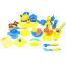33Pcs Kids Kitchen Pretend Play Toy Set, Playhouse Educational Toy Gift - Blue and Yellow Color