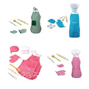 Fun Kitchen Cooking Baking Food Cake Kits, Pretend Role Play Development Toy Chef Apron Glove Set, Wooden Spoon Rolling Pin Whisk Kits