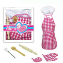 Fun Kitchen Cooking Baking Food Cake Kits, Pretend Role Play Development Toy Chef Apron Cap Glove Set, Wooden Spoon Rolling Pin Whisk Kits