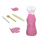 Fun Kitchen Cooking Baking Food Cake Kits, Pretend Role Play Development Toy Chef Apron Cap Glove Set, Wooden Spoon Rolling Pin Whisk Kits