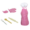 Fun Kitchen Cooking Baking Food Cake Kits, Pretend Role Play Development Toy Chef Apron Cap Glove Set, Wooden Spoon Rolling Pin Whisk Kits