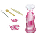 Fun Kitchen Cooking Baking Food Cake Kits, Pretend Role Play Development Toy Chef Apron Cap Glove Set, Wooden Spoon Rolling Pin Whisk Kits