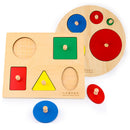 Square Board Wooden Montessori Geometry Blocks Shapes Sorting Peg Puzzle Jigsaw Baby Early Learning Toy Gift